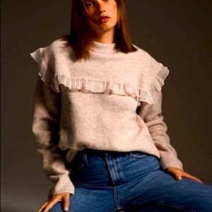 Zara Cream Ruffle Sweater